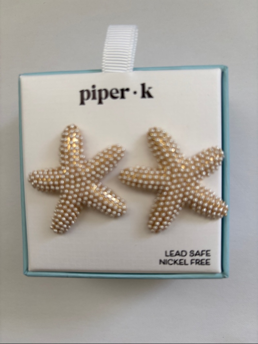 ☀️Piper-K  Gold Pearl Starfish Stud Earrings